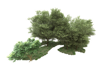 Fototapeta premium Landscape isolated on transparent background. 3d rendering - illustration