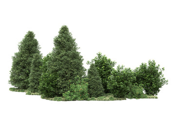 Fototapeta premium Landscape isolated on transparent background. 3d rendering - illustration