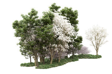 Naklejka premium Landscape isolated on transparent background. 3d rendering - illustration