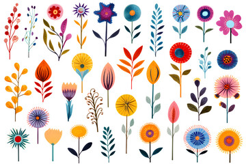 pattern with colorful flowers in icon cartoon design