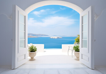 Obraz na płótnie Canvas Aussicht in Santorini