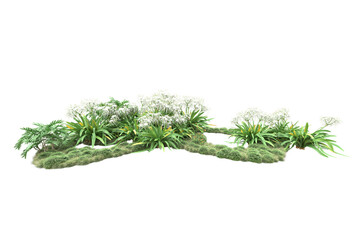 Landscape isolated on transparent background. 3d rendering - illustration