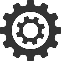 Metal gears and cogs vector. Gear icon flat design. Mechanism wheels logo. Cogwheel concept template.