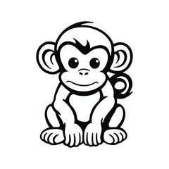 Fototapeta premium cute monkey vector for coloring book