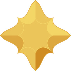 Gold star medal award best quality flat design set