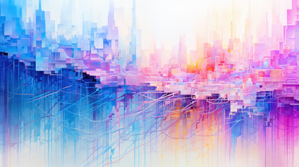 Obraz na płótnie Canvas illustration. a virtual city of the future. a symbol of technology development