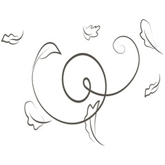 Outline drawing of a breath of wind.Wind blow  set in line style.Wave flowing illustration with hand drawn doodle cartoon style.