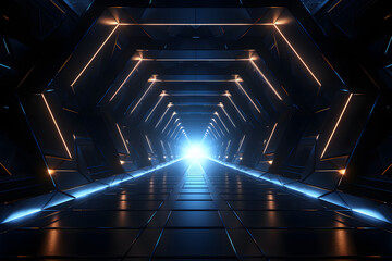 futuristic tunnel passage corridor virtual 3d