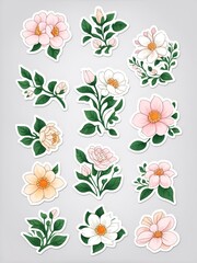 Pinkish flower buds with petals on gray background. Illustration generated ai