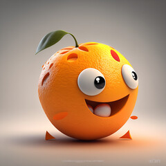 happy orange fruit Generative AI