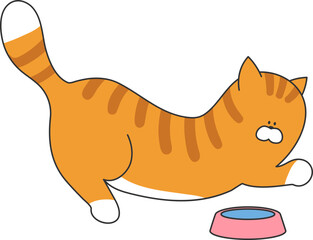 Cartoon cute cat vector illustration. Pet funny character with slogan.