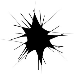 Broken glass effects boom crash silhouette set flat design element