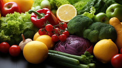 Assortment of fresh fruits and vegetables