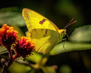 A photorealistic image of a super macro shot of Common brimstone butterfly,  macro lens, emphasizing the detail and realism of image. Generative AI