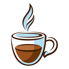 Cup of black tea. Illustration of traditional drink.