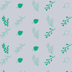 Fototapeta na wymiar Vector pattern for design, labels, frames, things, notebooks, notepads for packaging luxury items in a trendy linear style. Floral pattern in green and gray style.