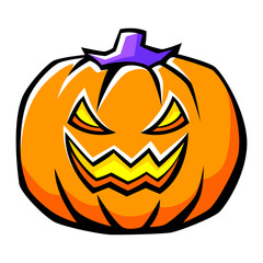 Happy Halloween pumpkin. Holiday illustration of celebration item.