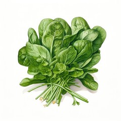 A pile of Spinach and their flowers and leaves. Generative AI