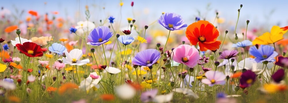 colorful abstract flower meadow background