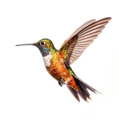 Fototapeta na wymiar Buff-bellied hummingbird bird isolated on white. Generative AI