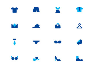 Clothes icons set isolated on white background. Clothing icons. Vector, Editable icon.