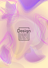 Futuristic Geometric Cover Design with Gradient and Abstract Lines, Figures for your Business. Template Fluid Rainbow Poster Design, Gradient Flow Effect for Electronic Festival.