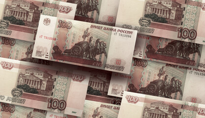 Russian Banknotes. Russian Money. One hundred rubles.