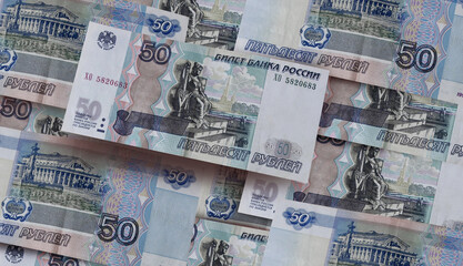 Russian Banknotes. Russian Money. Fifty rubles.