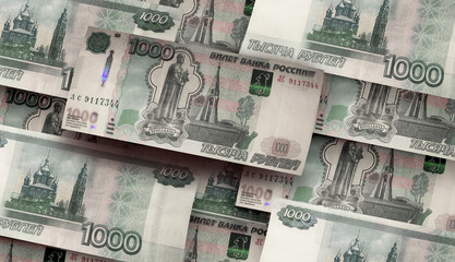 Russian Banknotes. Russian Money. One thousand rubles.