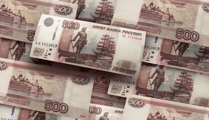 Russian Banknotes. Russian Money. Five hundred rubles.