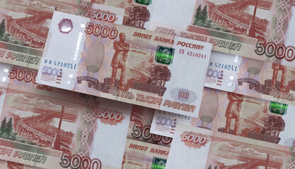 Russian Banknotes. Russian Money. Five thousand rubles.