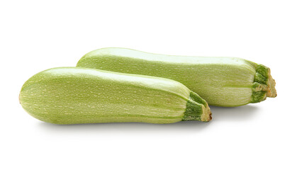 Fresh green zucchini on white background