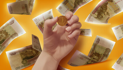 Russian Money Photo Illustration