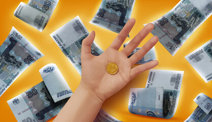 Russian Money Photo Illustration