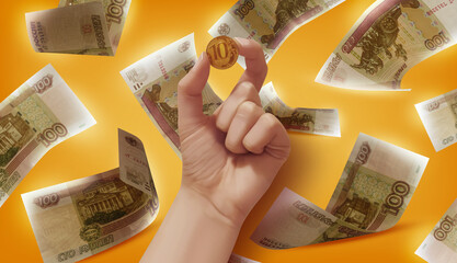 Russian Money Photo Illustration