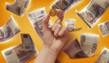 Russian Money Photo Illustration