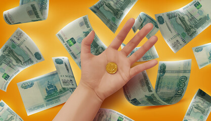 Russian Money Photo Illustration