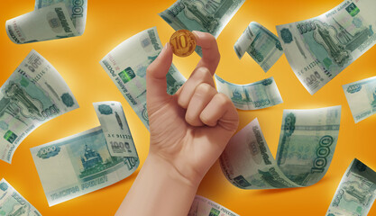 Russian Money Photo Illustration