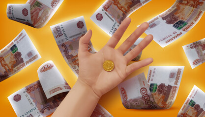Russian Money Photo Illustration