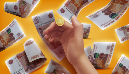 Russian Money Photo Illustration
