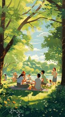 Obraz na płótnie Canvas picknick im freien