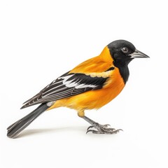 Baltimore oriole bird isolated on white. Generative AI
