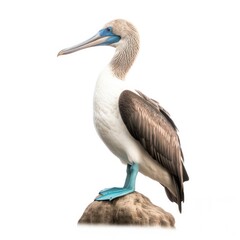 Obraz premium Blue-footed booby bird isolated on white. Generative AI
