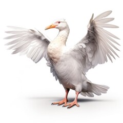Fototapeta premium Glaucous-winged gull bird isolated on white. Generative AI