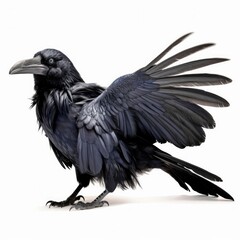 Fototapeta premium Groove-billed ani bird isolated on white. Generative AI