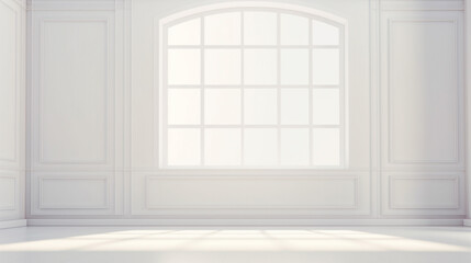 empty white room with window. Generative Ai. 