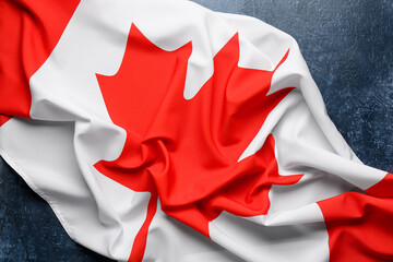 Flag of Canada on blue background