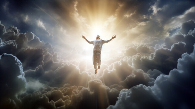 the soul of a man ascends to the kingdom of heaven. Generative Ai. 