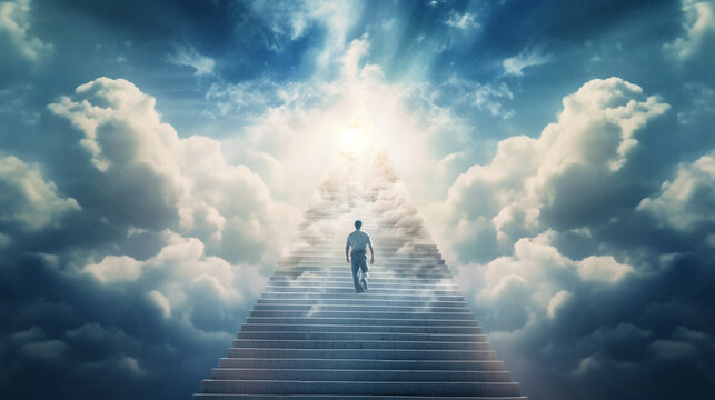 the soul of man ascends the ladder to the kingdom of heaven. Generative Ai. 
