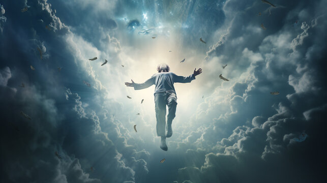 the human soul ascends to the kingdom of heaven. Generative Ai. 